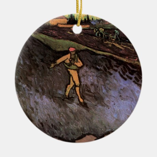 The Sower: Outskirts of Arles von Vincent van Gogh Keramik Ornament (Vorne)