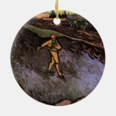 The Sower: Outskirts of Arles von Vincent van Gogh Keramik Ornament (Hinten)