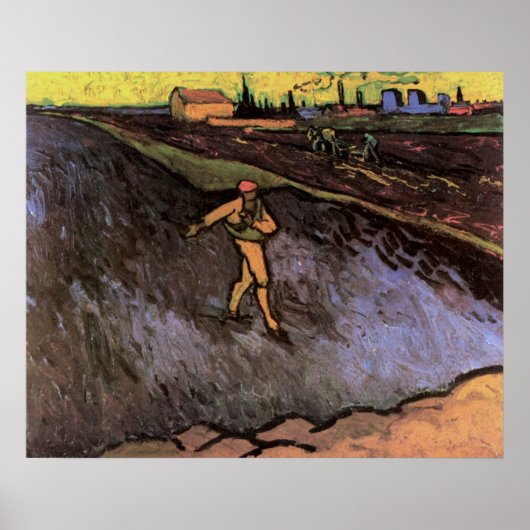 The Sower: Outskirts of Arles von Vincent van Gogh Poster (Vorne)