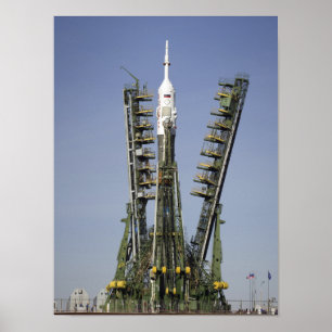 The Soyuz rocket is erected into position 4 Poster