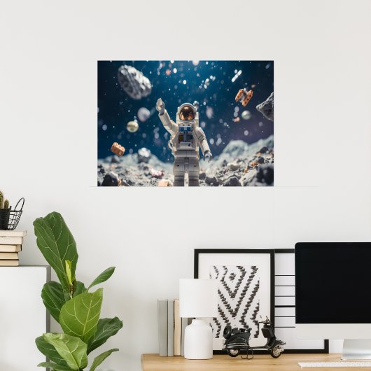 The Space Man Out in Space Wall Poster (Heimbüro)