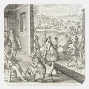 The Spanish Capture Fort Caroline, 1565, von 'New Quadratischer Aufkleber