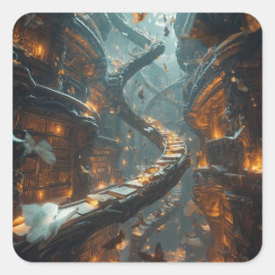 The Spiral of Stories Quadratischer Aufkleber