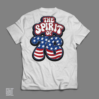 The Spirit of 76 Patriotic American Flag 1776 Vint T-Shirt
