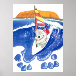 The Spirit of Australia - Koala Bear Wind Surfing Poster