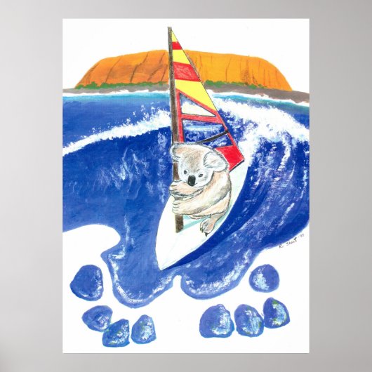 The Spirit of Australia - Koala Bear Wind Surfing Poster (Vorne)
