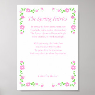 The Spring Fairies Poem Print Poster