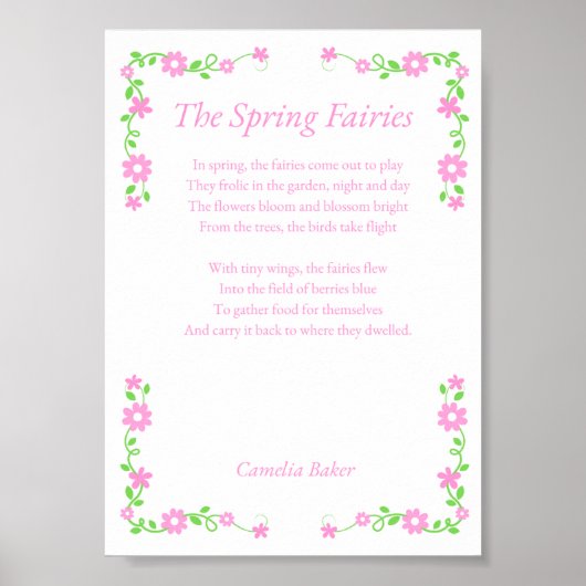 The Spring Fairies Poem Print Poster (Vorne)