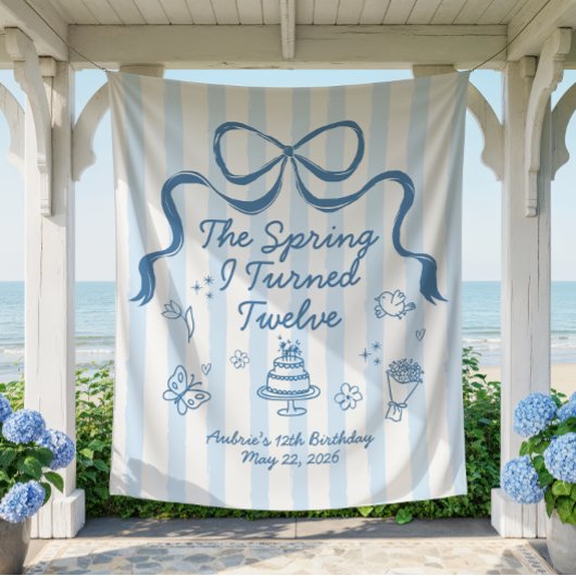 The Spring I turned 12 Birthday Banner  Wandteppich