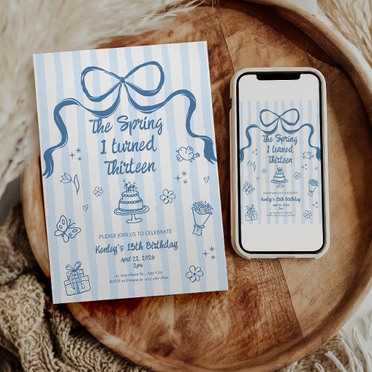 The Spring I turned 13 Birthday Invitation Einladung