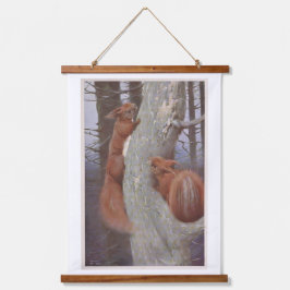 THE SQUIRREL (Sciurus vulgaris) Wandteppich Mit Holzrahmen