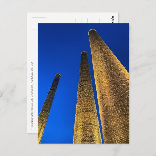 "The Stacks" bei Revolution Mill, Greensboro NC US Postkarte (Vorne/Hinten)