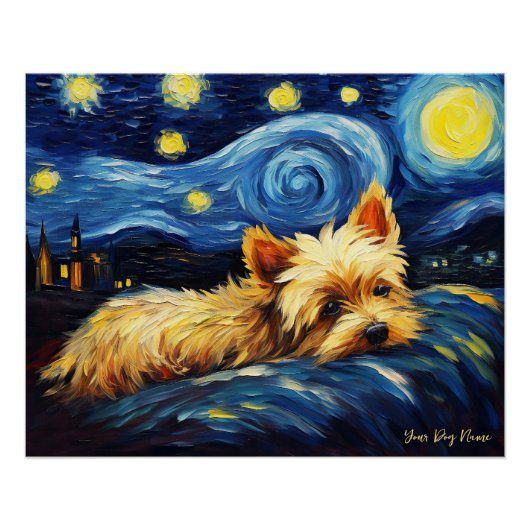 The star night - Yorkshire Terrier Dog 003 - Qia Poster (Vorderseite)