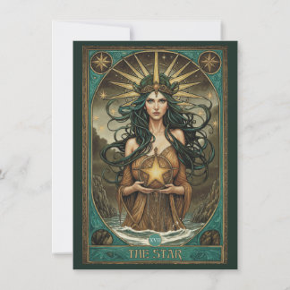 The Star Tarot Art Flat Thank You Card Dankeskarte