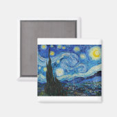 The Starry Night 1889 by Vincent van Gogh Magnet (Vorderseite/Rückseite)