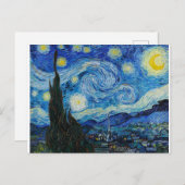 The Starry Night 1889 by Vincent van Gogh Postkarte (Vorne/Hinten)