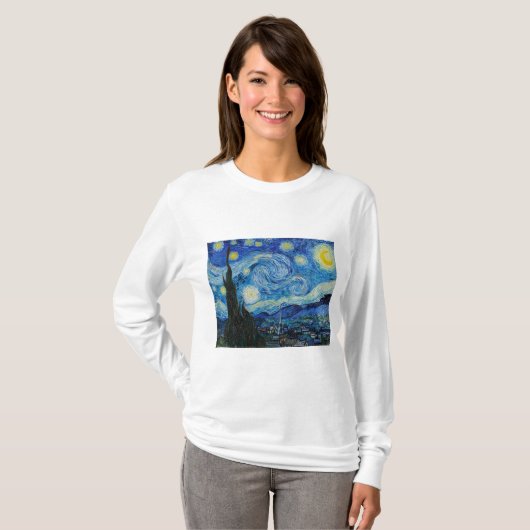 The Starry Night 1889 by Vincent van Gogh T-Shirt (Vorne ganz)