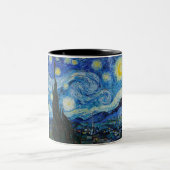 The Starry Night 1889 by Vincent van Gogh Zweifarbige Tasse (Mittel)
