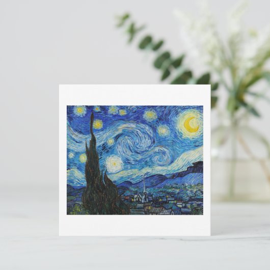 "THE STARRY NIGHT" 1889 VINCENT VAN GOGH FLAT CARD (Stehend Vorderseite)