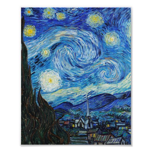 The Starry Night (1889) von Vincent Van Gogh Fotodruck (Vorne)