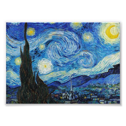 The Starry Night (1889) von Vincent Van Gogh Fotodruck (Vorne)