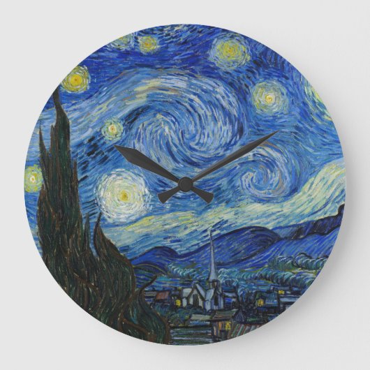 The Starry Night, 1889 von Vincent van Gogh Große Wanduhr (Vorderseite)