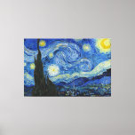 The Starry Night, 1889 von Vincent van Gogh Leinwanddruck<br><div class="desc">The Starry Night,  1889 von Vincent van Gogh. Es zeigt den Blick von der Ostwand seines Asylzimmers in Saint-Rémy-de-Provence,  kurz vor Sonnenaufgang,  mit der Ergänzung eines imaginären Dorfes.</div>