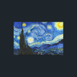The Starry Night, 1889 von Vincent van Gogh Leinwanddruck<br><div class="desc">The Starry Night,  1889 von Vincent van Gogh. Es zeigt den Blick von der Ostwand seines Asylzimmers in Saint-Rémy-de-Provence,  kurz vor Sonnenaufgang,  mit der Ergänzung eines imaginären Dorfes.</div>