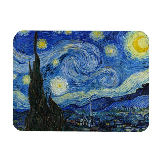 The Starry Night, 1889 von Vincent van Gogh Magnet (Horizontal)