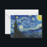 The Starry Night, 1889 von Vincent van Gogh Mitteilungskarte<br><div class="desc">The Starry Night,  1889 von Vincent van Gogh. Es zeigt den Blick von der Ostwand seines Asylzimmers in Saint-Rémy-de-Provence,  kurz vor Sonnenaufgang,  mit der Ergänzung eines imaginären Dorfes.</div>