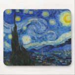 The Starry Night, 1889 von Vincent van Gogh Mousepad<br><div class="desc">The Starry Night,  1889 von Vincent van Gogh. Es zeigt den Blick von der Ostwand seines Asylzimmers in Saint-Rémy-de-Provence,  kurz vor Sonnenaufgang,  mit der Ergänzung eines imaginären Dorfes.</div>