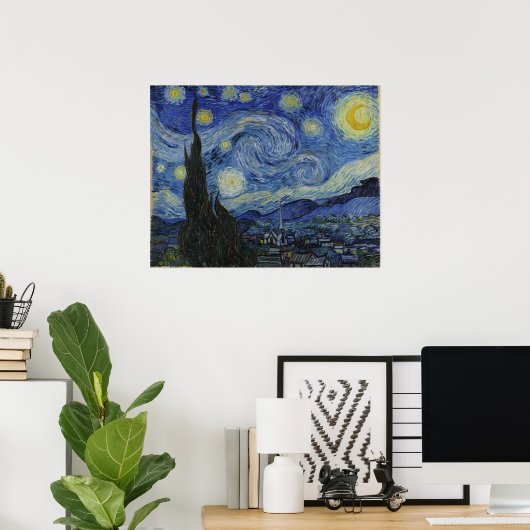 The Starry Night[1889] von Vincent van Gogh Poster (Heimbüro)
