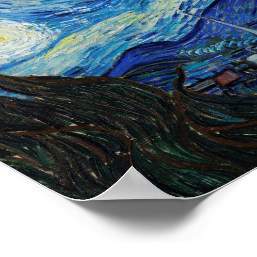 The Starry Night (1889) von Vincent Van Gogh Poster (Ecke)