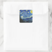 The Starry Night, 1889 von Vincent van Gogh Quadratischer Aufkleber (Tasche)