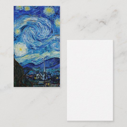 The Starry Night (1889) von Vincent Van Gogh Visitenkarte (Vorne/Hinten)