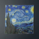 The Starry Night, 1889 von Vincent van Gogh Wandteppich<br><div class="desc">The Starry Night,  1889 von Vincent van Gogh. Es zeigt den Blick von der Ostwand seines Asylzimmers in Saint-Rémy-de-Provence,  kurz vor Sonnenaufgang,  mit der Ergänzung eines imaginären Dorfes.</div>