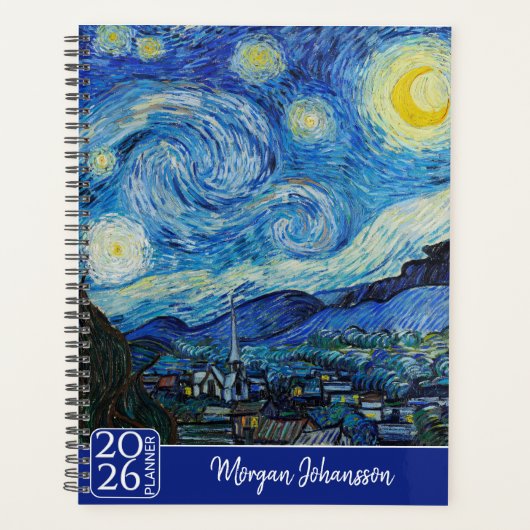 The Starry Night by Van Gogh | Custom Text Planer (Vorderseite)