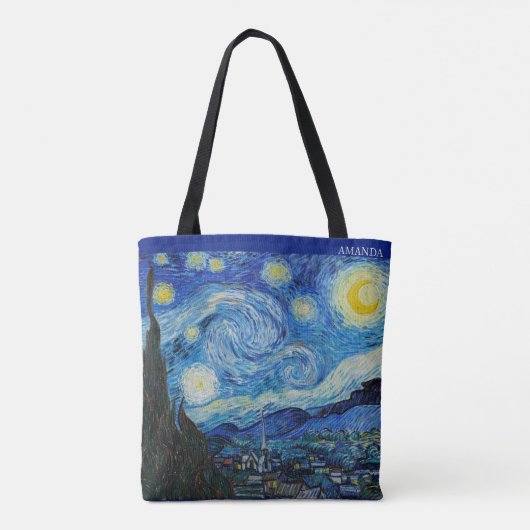 The Starry Night by Van Gogh – Customizable  Tasche (Rückseite)