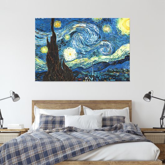 The Starry Night by Vincent Van Gogh Leinwanddruck (Insitu (Schlafzimmer))