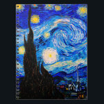 The Starry Night by Vincent Van Gogh Notizblock<br><div class="desc">Vincent Van Gogh The Starry Night. This is an old masterpiece from the dutch master painter Vincent Van Gogh.This fine art landscape painting has beautiful,  vibrant,  saturated color. Vincent Van Gogh was a dutch post impressionist painter. This image is in the public domain</div>