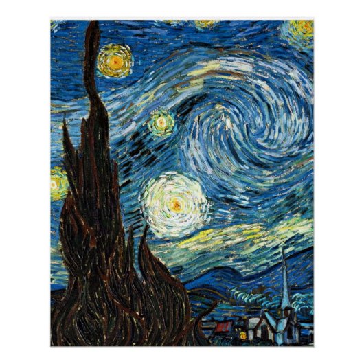 The Starry Night by Vincent Van Gogh Poster (Vorderseite)