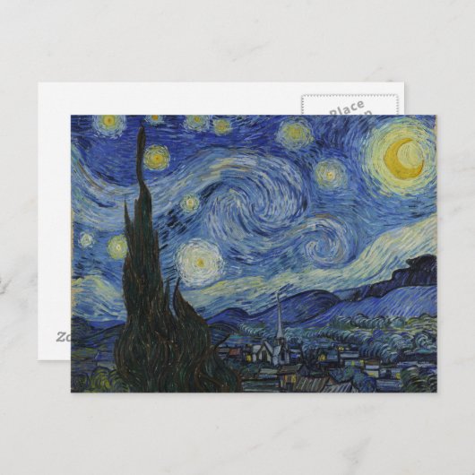 The Starry Night - Van Gogh (1888) Postkarte (Vorne/Hinten)