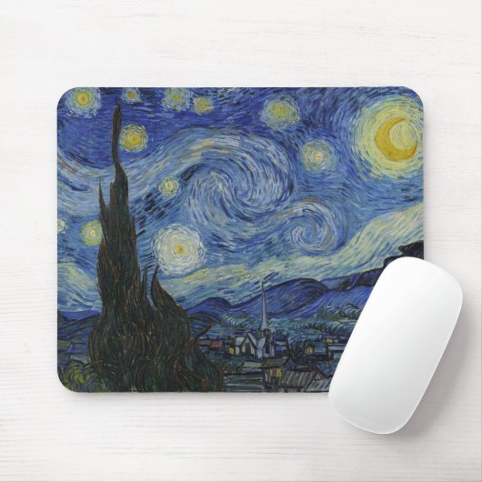 The Starry Night (Vincent van Gogh) (berühmte Kuns Mousepad (Mit Mouse)