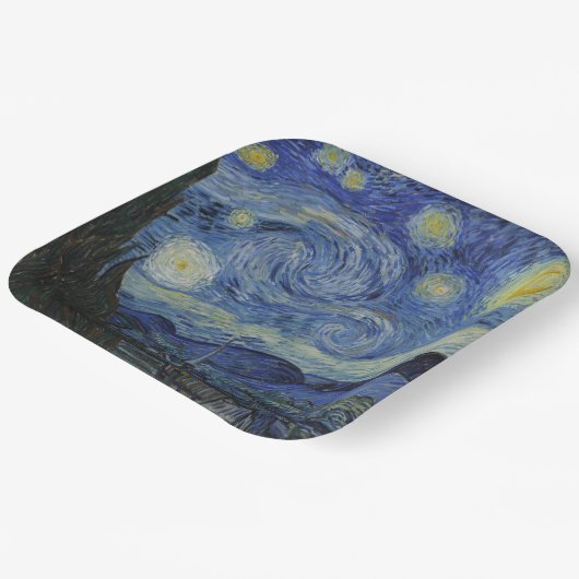 The Starry Night (Vincent van Gogh) (berühmte Kuns Pappteller (Gewinkelt)