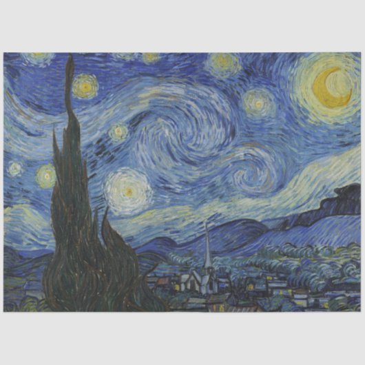 The Starry Night (Vincent van Gogh) (berühmte Kuns Seidenpapier (Vorderseite)