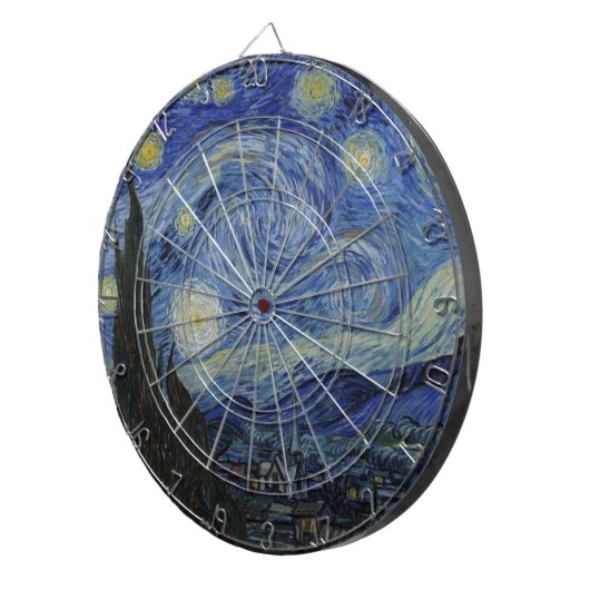 The Starry Night (Vincent van Gogh) (Famous Art) Dartscheibe (Vorderseite rechts)
