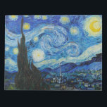 The Starry Night - Vincent Van Gogh Notizblock<br><div class="desc">View from the psychiatric hospital at Saint-Rémy-de-Provence (France),  just before sunrise,  with addition of an imaginary village. Oil on canvas (1889) by Dutch painter Vincent van Gogh.</div>