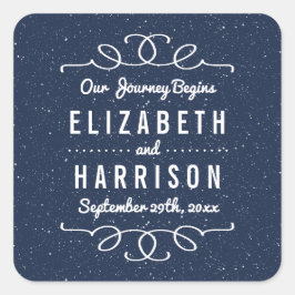 The Starry Night Wedding Collection - Gefallen Quadratischer Aufkleber