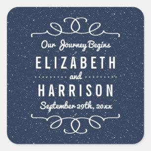 The Starry Night Wedding Collection - Gefallen Quadratischer Aufkleber