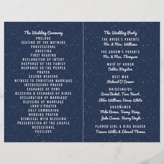 The Starry Night Wedding Collection - Programm (Rückseite)